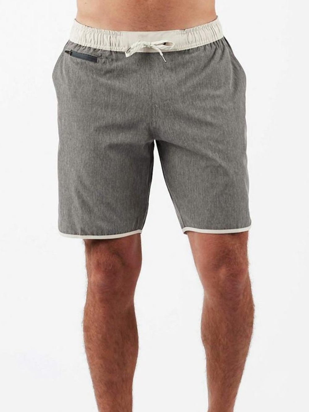 Vuori Charcoal Shorts with Beige Trim